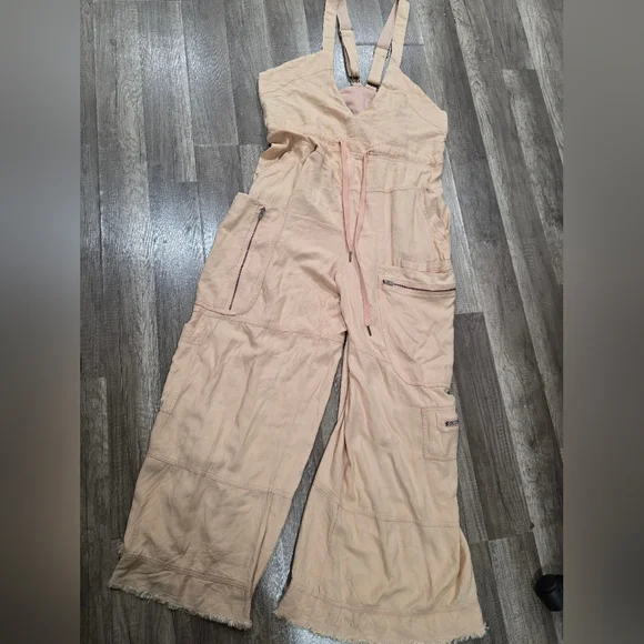 FREE PEOPLE MOVEMENT southern Lights Wide Leg Cargo Jumpsuit Oversized Boho Y2k - Picture 2 of 16